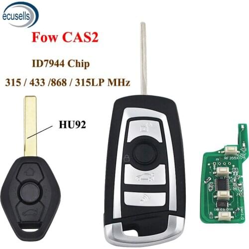 4 Buttons Smart Remote Key for BMW 1 3 5 6 Series X5 CAS2 With Electric ID7944 Chip 315MHZ/433MHZ/868MHZ/315LPMHZHU92 Blade