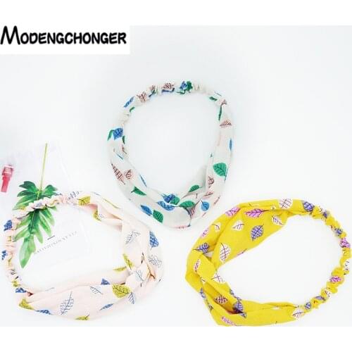 Hair Bands Printing Headband For Women Girls Cross Turban Bandage Flowers Knot Elastic HairBands Fashion Sweet Hair Accessories