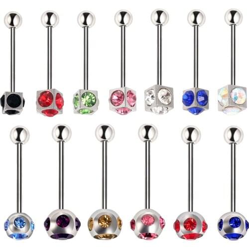 1Pc Stainless Steel Tongue Rings Body Piercing Jewelry For Women Tongue Studs Nipple Ring Barbell Bars Sexy