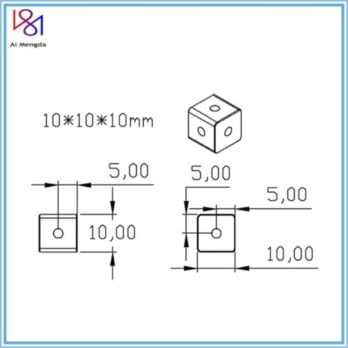 10mmx10mmx10mm Six Sided Fixed Block Square Nut Acrylic Plate Connecting Block Chassis Accessory Block Plate Link Block