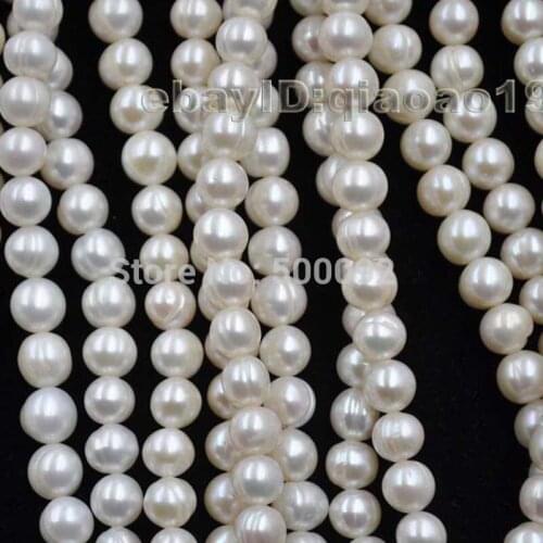 10 strands 7mm near potato freshwater pearl strings free shipping