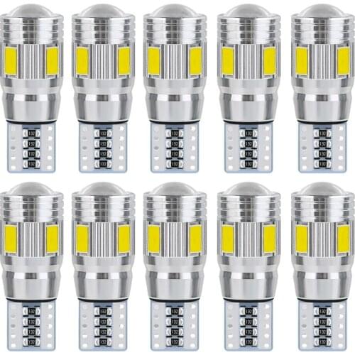 ASLENT Car Signal Lights 4pcs T10 w5w Led Bulb Error Free 12V Auto Interior Light Canbus T10 Led Lamps Bulbs for Cars White blue