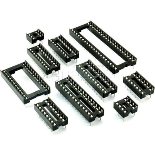 10PCS IC Sockets DIP6 DIP8 DIP14 DIP16 DIP18 DIP20 DIP28 DIP40 pins Connector DIP Socket 6 8 14 16 18 20 24 28 40 pin molewei