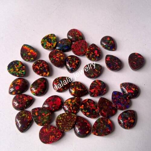 100pcs /lot Free Shipping 8x10mm Synthetic Opal ,Multi Cherry Pear Cabochon Opal Stone Price