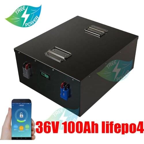 36V 100Ah lifepo4 lithium battery BMS with bluetooth for E moped bike scooter tricycle UPS vehicle+10A charger