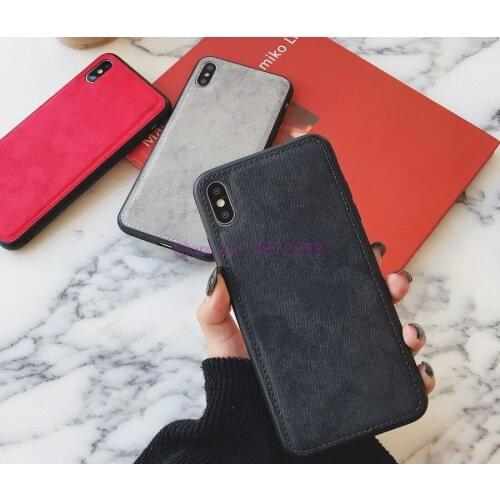 500pcs Fabric Ultra-thin Canvas Silicon Phone Case For iphone 7 8 6 6s Plus X Xs Max Xr Cloth Texture Soft Protective Cover