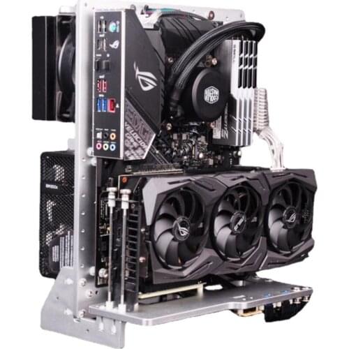 ATX Vertical open aluminum alloy chassis game water-cooled personalized SFF chassis ITX MATX bare rack cooling test platform
