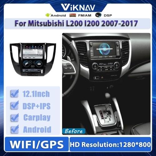 PX6 Android Tesla Style Car Radio GPS Navigation For MITSUBISHI L200 I200 2007-2017 Auto Stereo Tape Recorder Multimedia Player