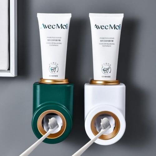 Automatic Toothpaste Dispenser Holder Dust Proof Wall Mount Toothpaste Squeezer Pump For Kid Bathroom Accessories