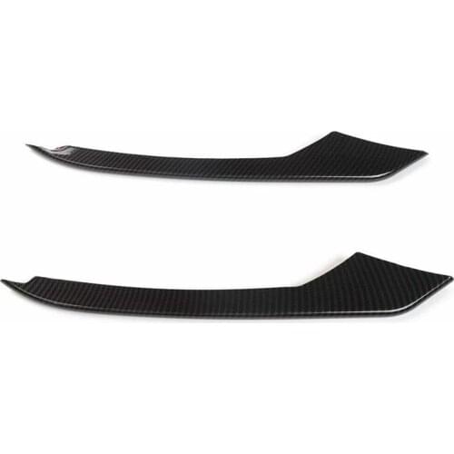 Car Carbon Fiber Front Fog Light Lamp Eyebrow Cover Trim for Ford Mustang 2015-2017