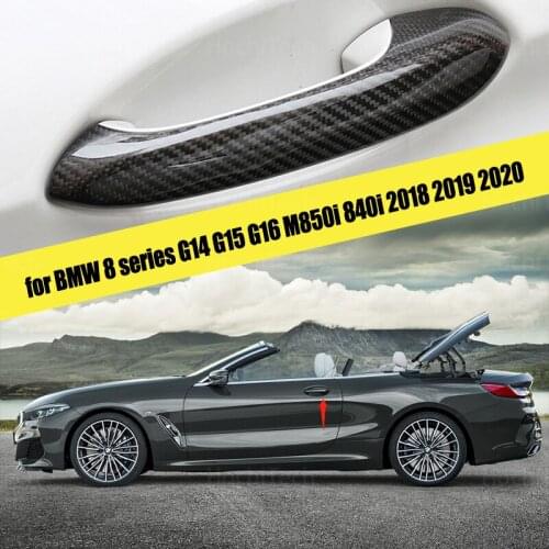 Car Styling Real Carbon Fiber Outer Door Handle Cover for BMW 8 Series G14 G15 G16 M850i 840i 2018 2019 2020