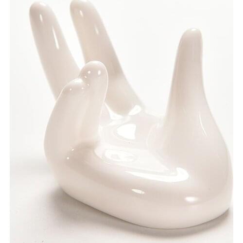 White Porcelain Ceramic Air Plant Tillandsia Holder Flower Office Desk Decor Chic Home Decoration Garden Ornaments