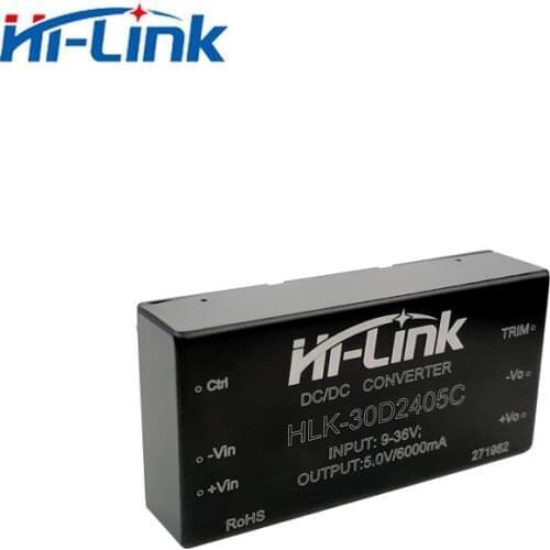 Free shipping 10pcs/lot HLK-30D2405C DC-DC 220v to 5V30W 6A 91% step down conversion rate power supply module