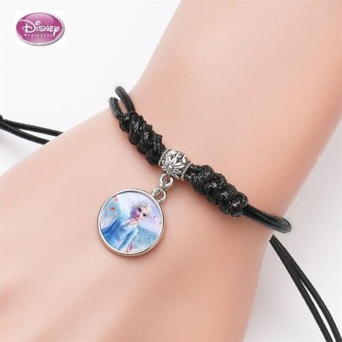 Disney Frozen 2 Childrens Cartoon Princess Bracelet Aisha Anna Handmade Rope Bracelet Jewelry Make Up Toys For Kids Girls Gift