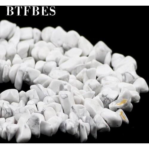 BTFBES Natural Stone Howlite Irregular Gravel beads spacers beads DIY Charm bracelet Ear Studs For Jewelry making 4-10MM
