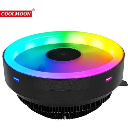 Coolmoon Colorful Thin Aperture CPU Fan Desktop Computer CPU Radiator Mute RGB Color Changing Radiator