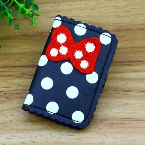 Cards Holder Hasp Buckle Business Credit Bank ID Card Case Holders PU Leather Lovely Dots Pattern Girls Purse Bag Women Wallet