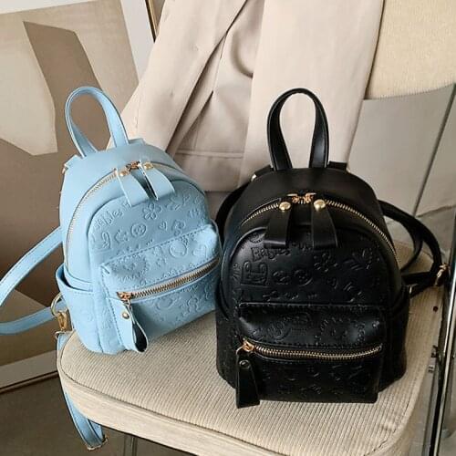 Designer Cute Fashion Women Leather Backpack Mini Soft Touch Multi-Function Small Backpack Female Ladies Shoulder Bag Girl Purse