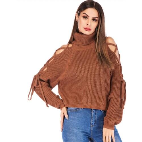 Women 2019 New Fashion Sweater Spring Summer Office Upper Outer Garment Beach High Collar Long Sleeve Pullover Lambs Sweaters