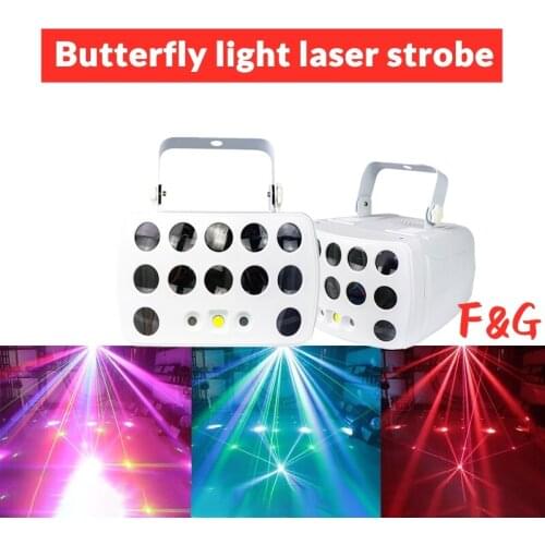 DMX RGBW LED Spot Beam Laser Projector Strobe 3 IN 1 Disco DJ Stage Lighting Effect Party Dance Wedding Butterfly Light