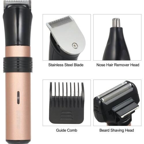 Electric Hair Clipper Kit 3-In-1 Beard Mustache Shaver Cordless Hair Trimmer with Guide Comb Nose Hair Remover for Detailing Dog
