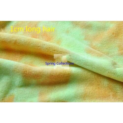 2Color 150*50cm Beautiful Soft Colorful Lemon Yellow 1cm Plush Fabric Rainbow Fabric Coat Toy Cushion Mat DIY Sew Fabric 700g/m