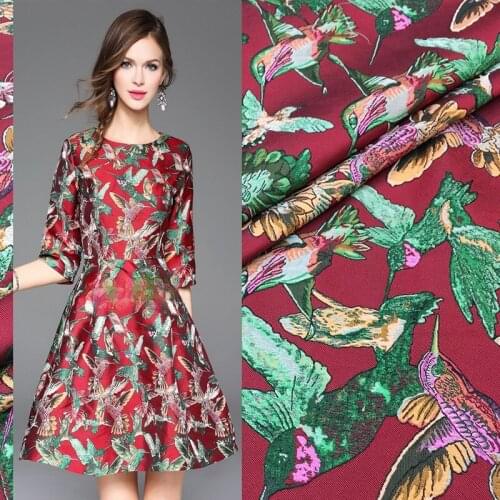 Italian flying bird high-end jacquard fashion fabric crisp dress jacket jacket brocade clothing fabric autumn and winter