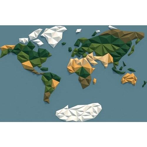 Papercraft World Map 3D Paper Model DIY Handmade Geometric Origami Home Decor Living Room Wall Decoration Crafts Educational Toy