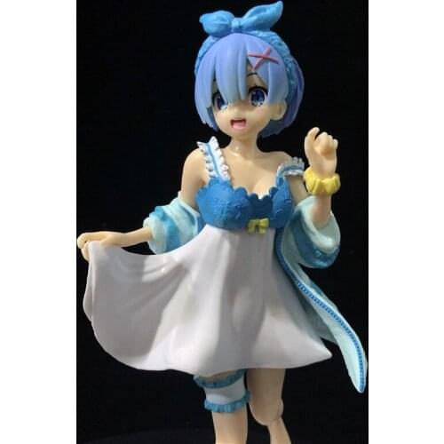 Kawaii Re:Life In A Different World From Zero Japan Anime Figure PVC Toys Cute Pajamas Rem Dolls Room Decor Ornaments Boy Gifts