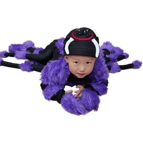 Snailify 3-4 Cute TPurple Spider Jumpsuit Cosplay Toddler Animal Romper Halloween Costume For Kids Child Party Fancy Dress