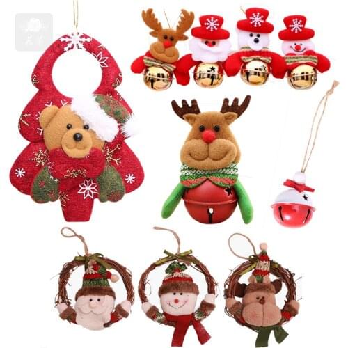 Beautiful Jingle Bells Bear Christmas Party Decoration Pendants DIY Crafts Xmas Tree Ornaments Little Home Kids Gift Noel Decor