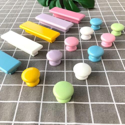 Colorful Childrens Wooden Cabinet Knobs and Handles Kitchen Door Handle Closet Handle Drawer Knob Furniture Pull