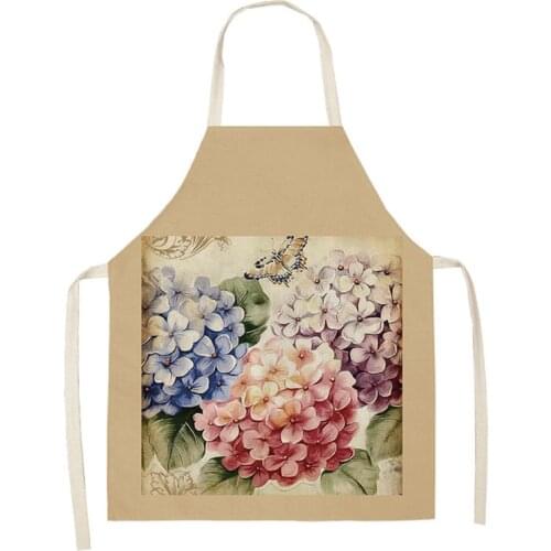 Rose Flowers Aprons Retro Parent-child Kitchen Apron Flowers Cotton Linen Aprons for Kids Men Women Home Cleaning Tools
