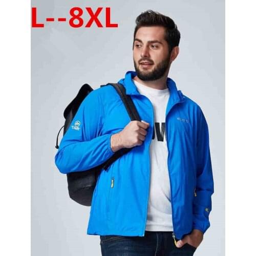 Plus 8XL 7XL ultra thin men jacket brand-clothing sun protection coat male ultra light breathable waterproof Jacket