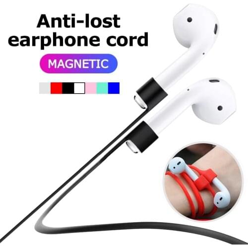 Magnetic Silicone Anti-lost Neck Strap Wireless Earphone String Rope For Apple Airpods 1 2 Pro Accessories Headphone Strap Cord