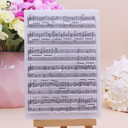 Music CLEAR STAMPS Scrapbooking Handmade Card Album Paper Craft Rubber Transparent Silicon Stamp Alinacutle
