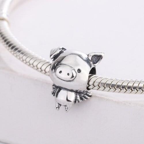 Original 925 Sterling Silver Beads Animal Zodiac Lucky Charm Pig Charm Bracelet Fashion DIY Jewelry Making For Pandora
