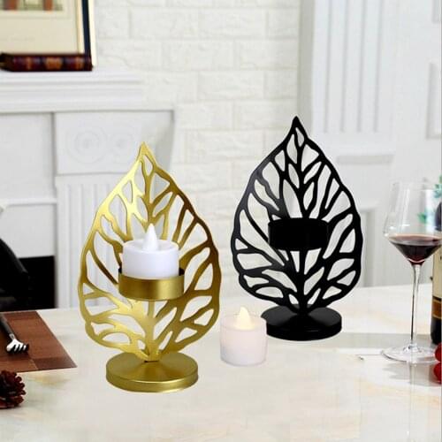 Nordic Leaves Candle Holders Tea Light Stand Candlestick Art Craft Ornament Home Decor for Romantic Dinner Wedding Party Gifts