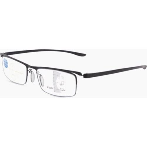 Progressive Reading Glasses Magnifier Blue Light Blocking Glasses Wome Men Black Look Near Far Presbyopic Eyeglasses +1.0~+3.5