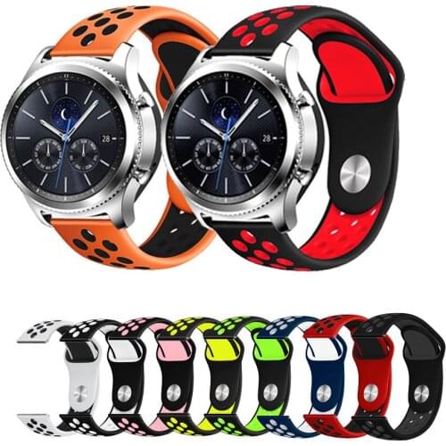 Suitable for Samsung Watch Huawei GT Series Reverse Buckle Stitching Two-color Strap Replacement Size 22mm Mens Silicone Strap