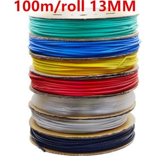 100m/roll 13MM Heat shrinkable tube heat shrink tubing Insulation casing 100m a reel