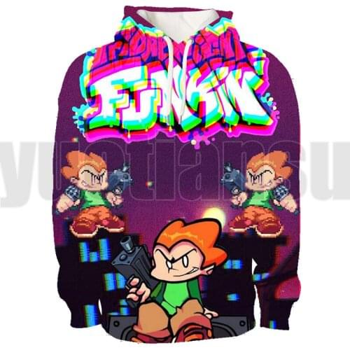 3D Shooting Game Friday Night Funkin Hoodie Tops Anime Pullover Streetwear for Girls Crewneck Sweatshirt Lounge Wear Hoodies Men