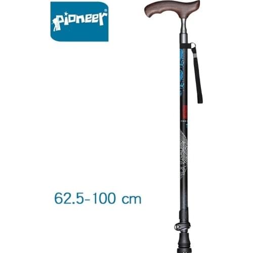Pioneer Elderly Carbon Fiber Walking Cane Lightweight Adjustable Hiking Stick With Comfortable Wood Handle Material T Handle