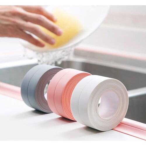 1m/2m/3.2m Bathroom Shower Sink Bath Sealing Strip Tape Caulk Strip Self Adhesive Waterproof Wall Sticker for Bathroom Kitchen