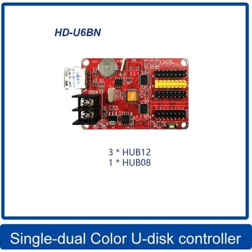 HD-U60/HD-U62/HD-U63/HD-U64/HD-U6A/HD-U6BN Single-dual Color LED U-disk control card HUB08 HUB12 50PIN P10LED Panel control card