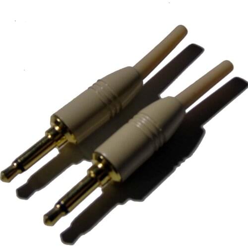 High Quality 2pcs /lot 3.5MM Mono 1/8" outside thread audio Plug with Spring tail diameter 2.5mm