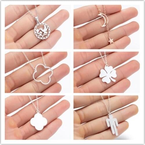 YiuStar Female English Letter Necklace Boho Jewelry Punk Stainless Steel Letter Initial Necklace Best Friend Gift Necklace 2020