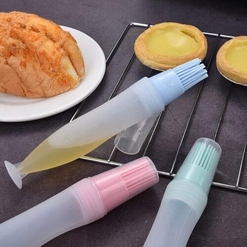 1PCS Silicone Rubber Oil Dispenser Bottle Brush Basting Cooking Baking Pancake Bar Grill Brush BBQ Outdoors Kitchen Accessories