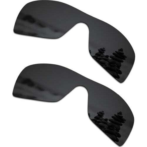 SmartVLT 2 Pieces Polarized Sunglasses Replacement Lenses for Oakley Batwolf Stealth Black and Stealth Black