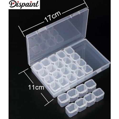 28 Slots Diamond Embroidery Box Diamond Painting Accessory Case Clear plastic Beads Display Storage Boxes Cross Stitch Tools